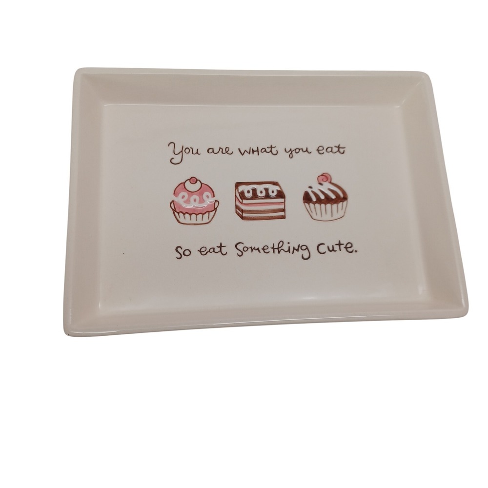 Cream Ceramic Cupcake Trinket Tray You Are What You Eat So Eat Something Cute